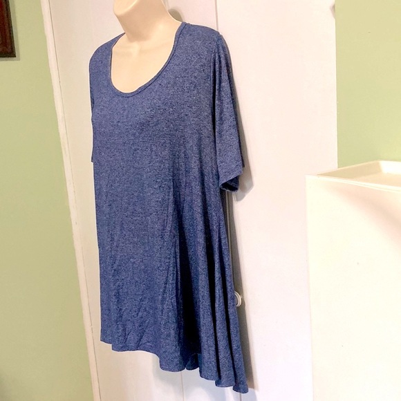 LULAROE High Low SIMPLY COMFORTABLE Blue Tunic Long Tee Mini Dress Womens Large - Picture 4 of 15